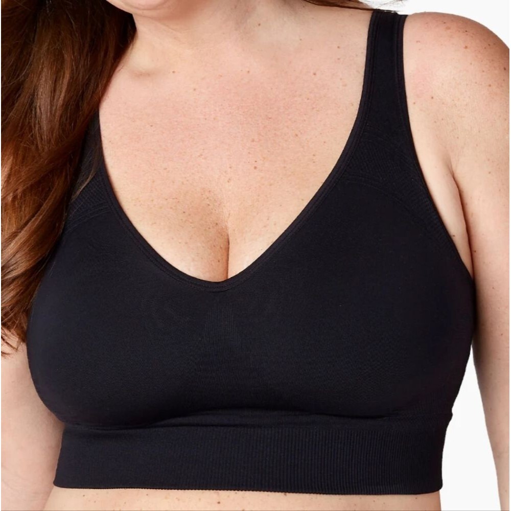 Braeez Full Support Bra Seamless Black Bralette Size 2XL (40D, 42A, 42B)